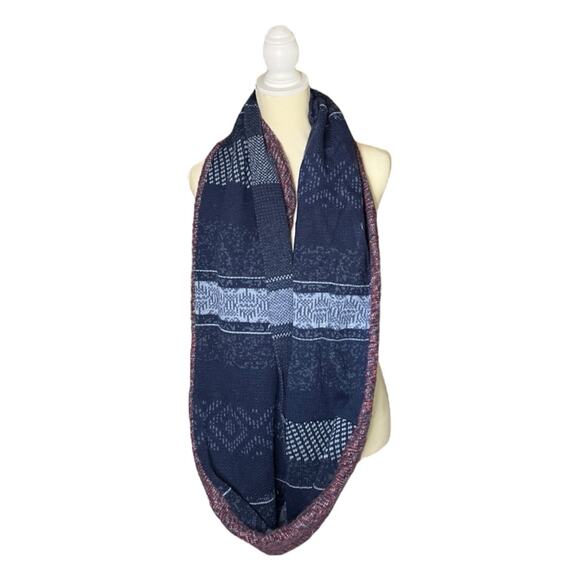 Eddie Bauer Multi Pattern Knit Winter Infinity Scarf Designer Multi Way OSFM - Picture 6 of 6